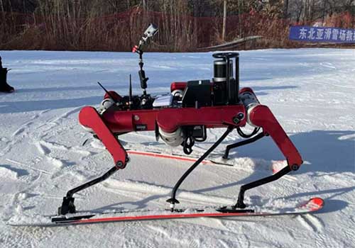 Der sechsbeinige Skiroboter wird vorgestellt, Ski fahren mit dem Roboter!